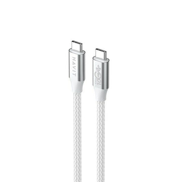 USB-C zu USB-C-Kabel Havit CB6290 Weiß Grau 1 m