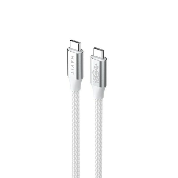 USB-C zu USB-C-Kabel Havit CB6290 Weiß Grau 1 m