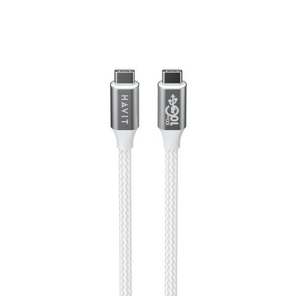 USB-C zu USB-C-Kabel Havit CB6290 Weiß Grau 1 m