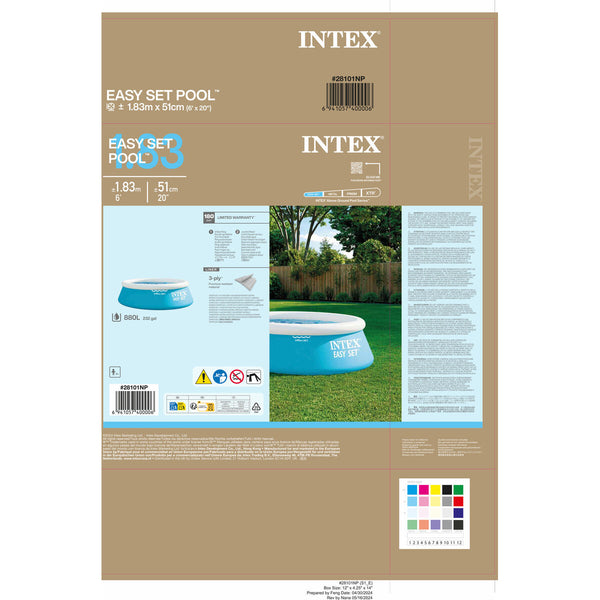 Aufblasbarer Pool EASY SET Intex 28101NP 886 L 880 L 183 x 51 x 183 cm
