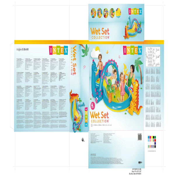 Aufblasbares Planschbecken für Kinder Intex   Dinosaurier Spielplatz 302 x 112 x 229 cm 280 L