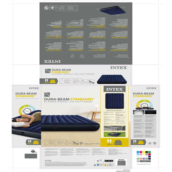 Aufblasbares Bett Intex Beam Standard Classic Downy 183 x 25 x 203 cm