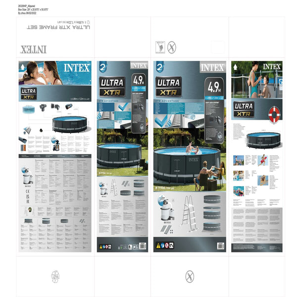 Schwimmbad Abnehmbar Intex 488 x 122 x 488 cm