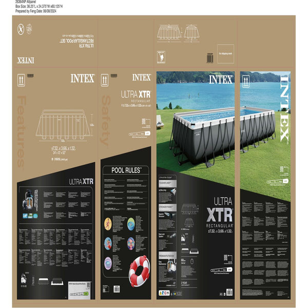 Schwimmbad Abnehmbar Intex 732 x 132 x 366 cm