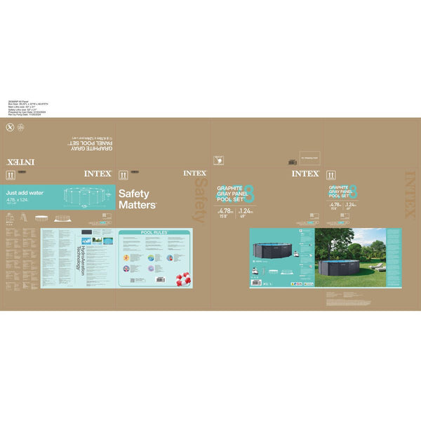 Schwimmbad Abnehmbar Intex 478 x 124 x 478 cm