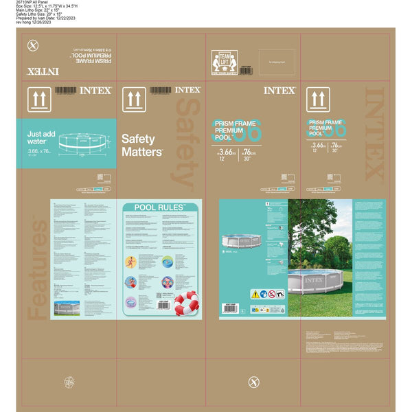 Schwimmbad Abnehmbar Intex 26710NP 366 x 76 cm