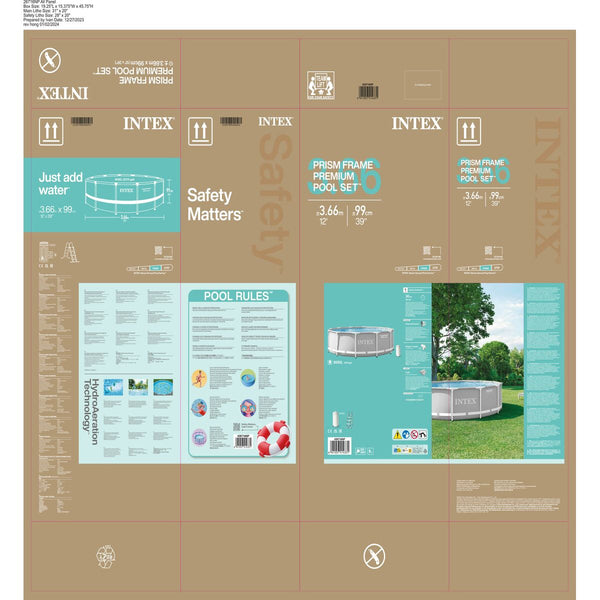 Schwimmbad Abnehmbar Intex Prism Frame 366 x 99 x 366 cm 366 x 99 cm 8592 l