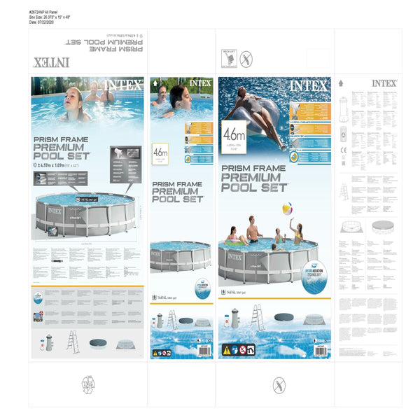 Schwimmbad Abnehmbar Intex 457 x 107 x 457 cm