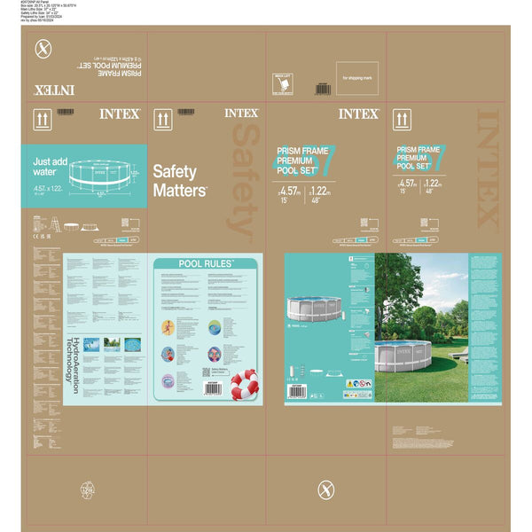 Schwimmbad Abnehmbar Intex Prism Frame 457 x 122 cm Grau 16.805 l