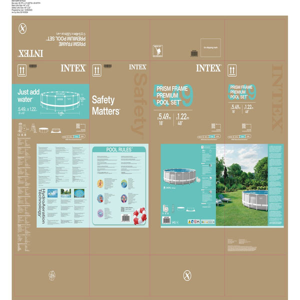 Schwimmbad Abnehmbar Intex 26732NP 549 x 122 x 549 cm