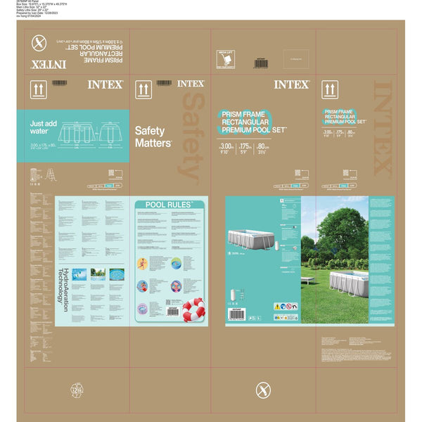 Schwimmbad Abnehmbar Intex 26784NP 300 x 80 x 175 cm 3539 L