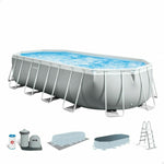 Schwimmbad Abnehmbar Intex Prism Frame 610 x 122 x 305 cm 610 x 305 x 122 cm 18.202 l Grau Oval