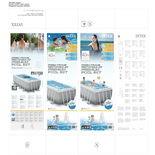 Schwimmbad Abnehmbar Intex 400 x 122 x 400 cm 400 x 200 x 122 cm