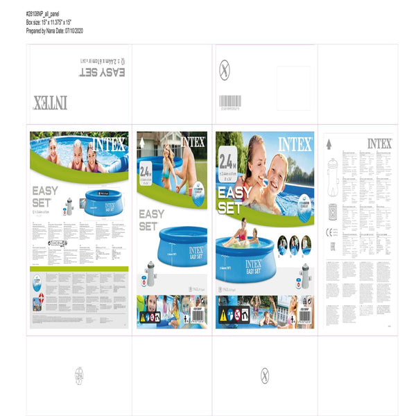 Aufblasbarer Pool Intex Easy Set 1942 l kreisförmig Aufbereitungsanlage für Schwimmbad (244 x 61 cm)