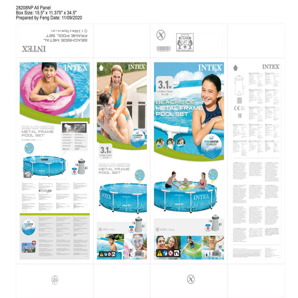 Schwimmbad Abnehmbar Intex 28208NP 305 x 76 x 305 cm