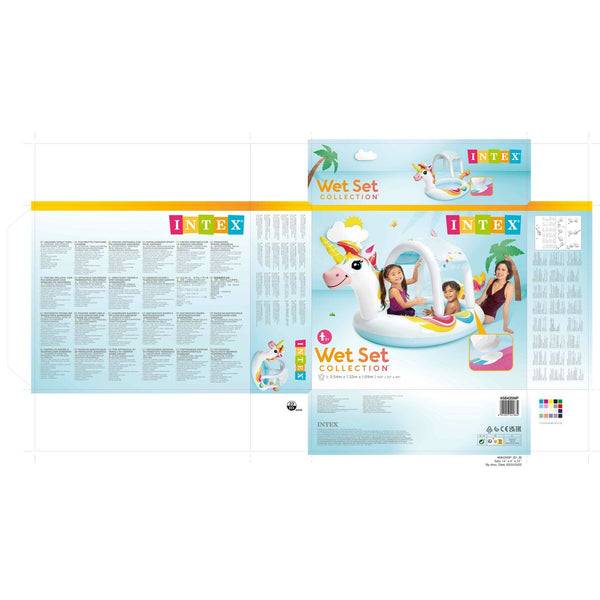 Aufblasbares Planschbecken für Kinder Intex Einhorn 254 x 132 x 109 cm (254 x 132 x 109  cm)
