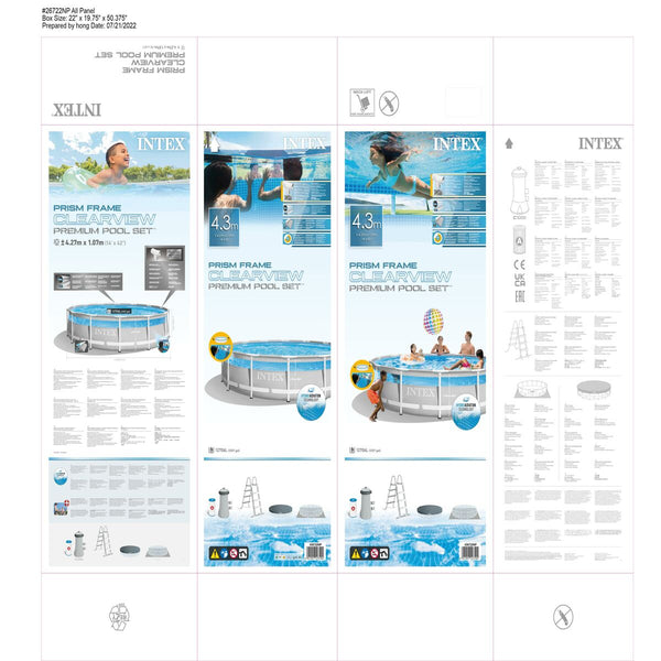 Schwimmbad Abnehmbar Intex 427 x 107 x 427 cm