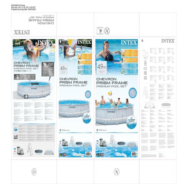 Schwimmbad Abnehmbar Intex 488 x 122 x 488 cm