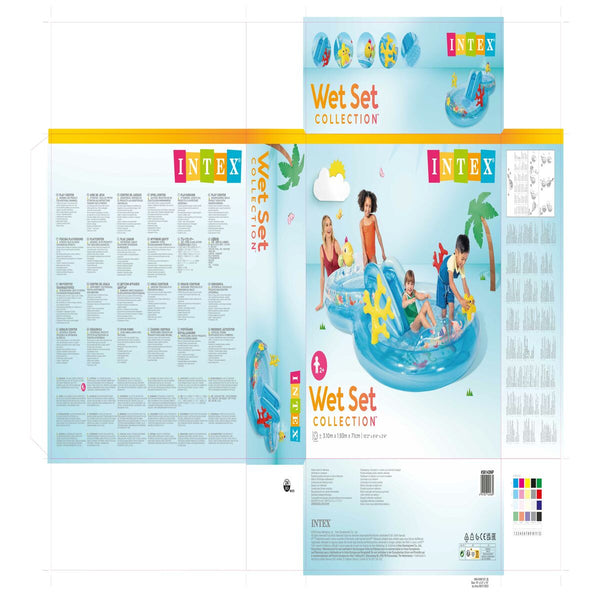 Aufblasbares Planschbecken für Kinder Intex 206 L 310 x 193 x 71 cm Marineblau