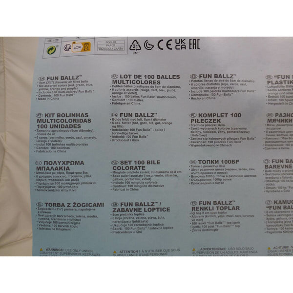 Bälle   Intex 49600NP 8 x 8 x 8 cm 100 Stücke