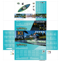 Aufblasbares Kanu Intex Challenger K1 grün Aufblasbar 274 x 33 x 76 cm
