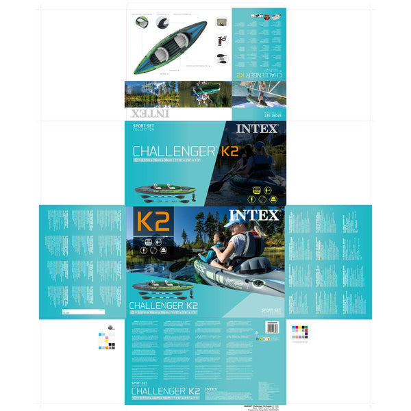 Aufblasbares Kanu Intex Challenger K2 351 x 38 x 76 cm