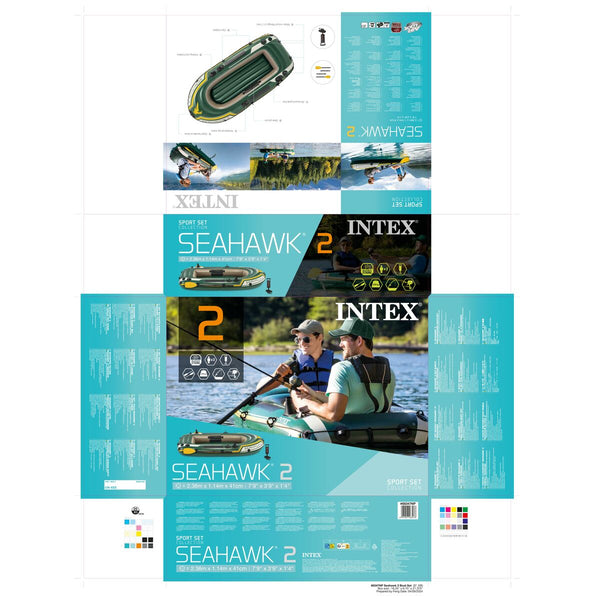 Aufblasbarer Boot Intex Seahawk 2 grün 236 x 41 x 114 cm