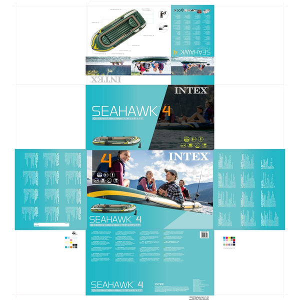 Aufblasbarer Boot Intex Seahawk 4 grün 351 x 48 x 145 cm