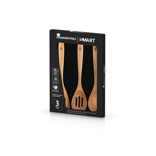 Küchenutensilien-Set Masterpro Akazienholz Braun 3 Stücke