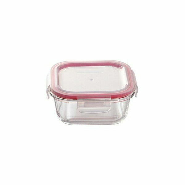 Lunchbox-Set Bergner Walking Anywhere Borosilikatglas cuadradas karriert 320 ml 520 ml 800 Seiten Rot
