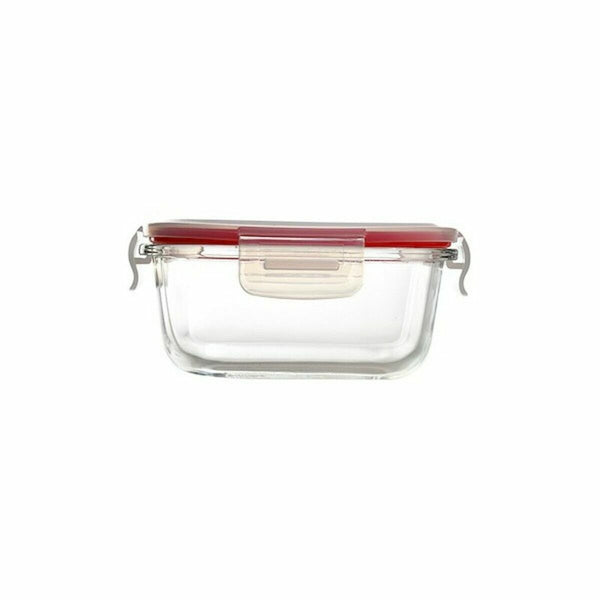 Lunchbox-Set Bergner Walking Anywhere Borosilikatglas cuadradas karriert 320 ml 520 ml 800 Seiten Rot