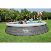 Bestway Aufblasbarer Pool für Erwachsene Ratan Ring mit Filter 475x84 cm Garten 57313