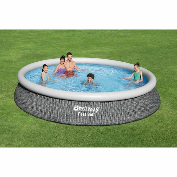 Bestway Aufblasbarer Pool für Erwachsene Ratan Ring mit Filter 475x84 cm Garten 57313