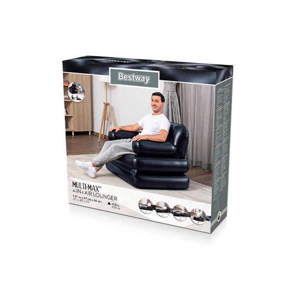 Bestway Aufblasbarer Sessel 4 Positionen Schwarz 191x38x25 cm Innenraum 75114