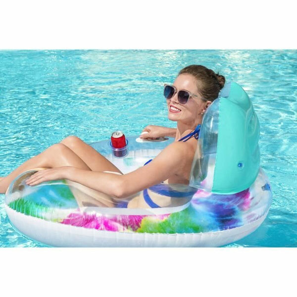 Bestway aufblasbares Rad mit Griffen und Rückenlehne Tie Dye D118 cm Strand und Pool 43637