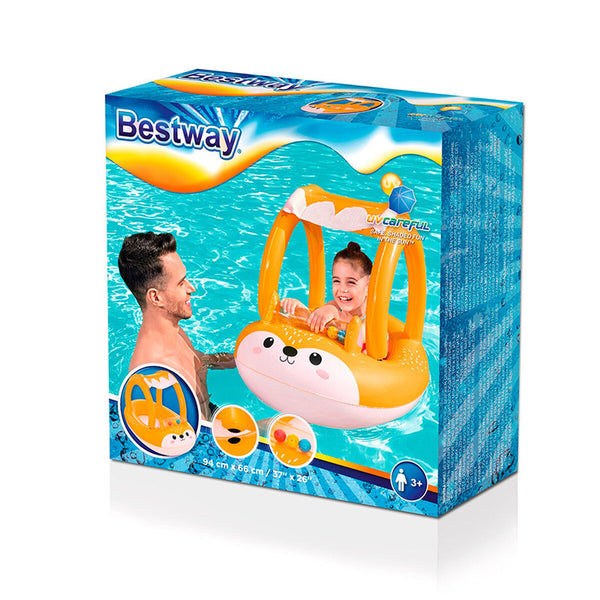 Bestway Kinderaufblasbares Boot Fuchs 94x66 cm +3 Jahre Strand und Pool 34168