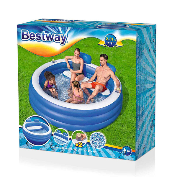 Bestway Aufblasbare Familienpool 231x219x79 +6 Jahre Garten 54422