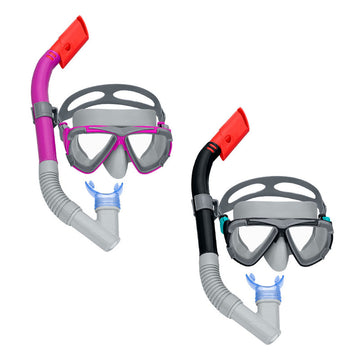 Bestway Set Kindermaske und -Schlauch anatomisches Band Sortierte Farben +3 Jahre Strand und Pool 24023