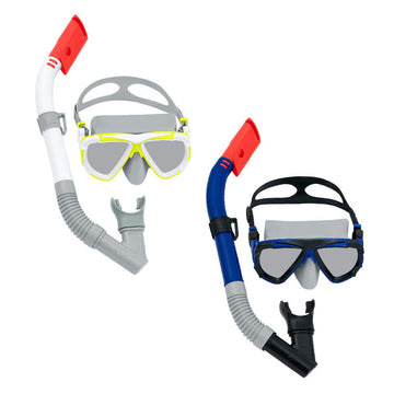 Bestway Set Maske und Schlauch Junior Anatomischer Riemen Farbmix +7 Jahre Strand und Pool 24035