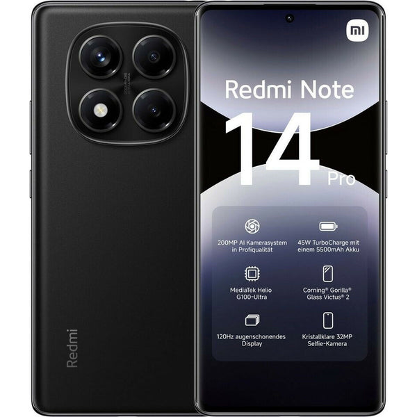 Smartphone Xiaomi REDMI NOTE 14 PRO 6,7" 8 GB RAM 256 GB Schwarz