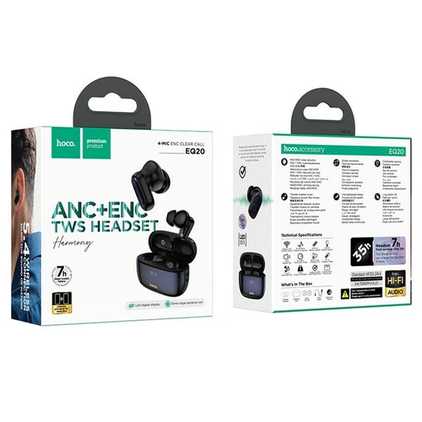 Kabellose Kopfhörer mit Ladebox Hoco EQ20 Rhyme Schwarz