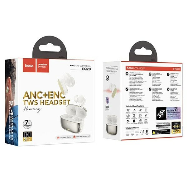 Kabellose Kopfhörer mit Ladebox Hoco EQ20 Rhyme Weiß