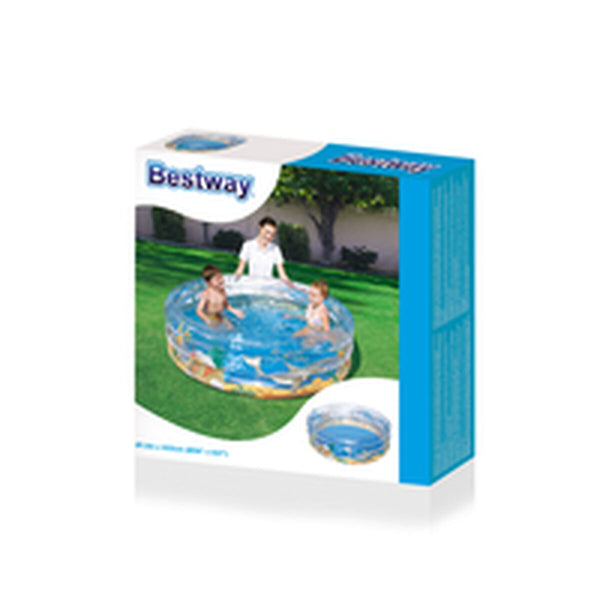 Bestway Aufblasbares Pool 3 Ringe Transparent Tropical 150x53 cm +6 Jahre Garten 51045