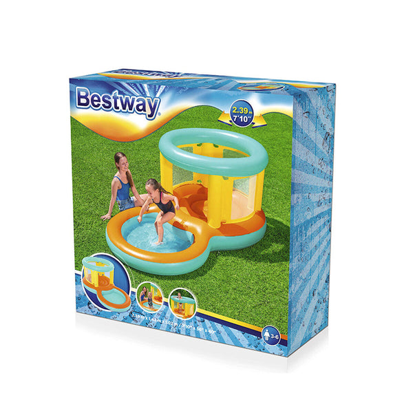 Bestway aufblasbares Poolspielzentrum Hüpfburg 239x142x102 cm +3 bis 6 Jahre Garten 52385