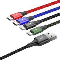 USB-Kabel auf Micro-USB, USB-C und Lightning Baseus CA1T4-B01 Schwarz 1,2 m