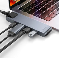 Hub USB Baseus CAHUB-L0G Grau Schwarz/Silberfarben