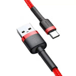 USB A zu USB-C-Kabel Baseus CATKLF-U09 Schwarz Rot 3 m