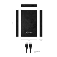 Externe Box Aisens ASE-2523B Schwarz 2,5"