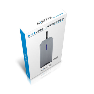 Hub USB Aisens ASUC-8P004-GR Grau 100 W 4K Ultra HD