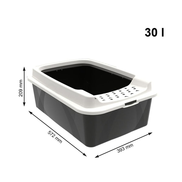 Katzentoilette Rotho Bonnie Eco Schwarz 57,2 x 39,3 x 20,9 cm Kunststoff
